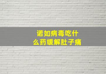 诺如病毒吃什么药缓解肚子痛