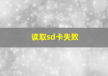 读取sd卡失败