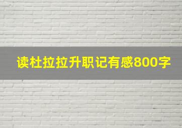 读杜拉拉升职记有感800字