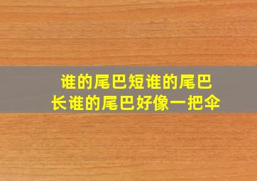 谁的尾巴短谁的尾巴长谁的尾巴好像一把伞