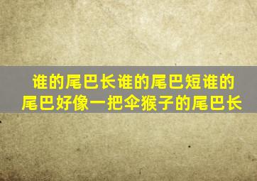 谁的尾巴长谁的尾巴短谁的尾巴好像一把伞猴子的尾巴长