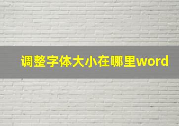 调整字体大小在哪里word