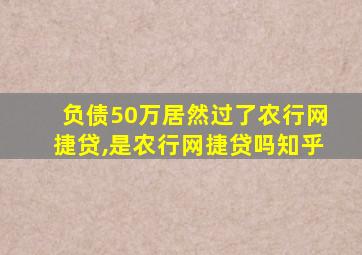 负债50万居然过了农行网捷贷,是农行网捷贷吗知乎