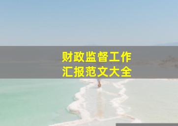 财政监督工作汇报范文大全