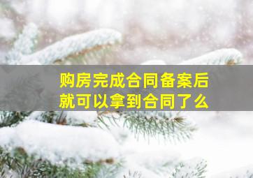 购房完成合同备案后就可以拿到合同了么