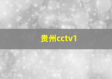 贵州cctv1