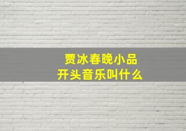 贾冰春晚小品开头音乐叫什么