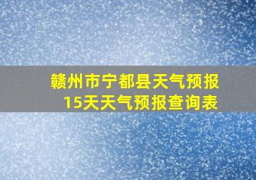 赣州市宁都县天气预报15天天气预报查询表