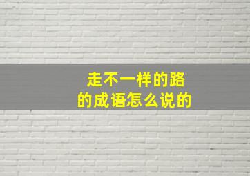 走不一样的路的成语怎么说的