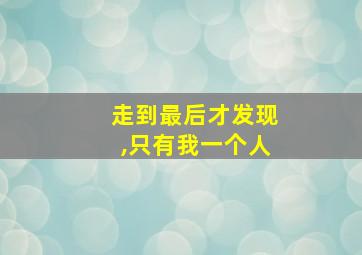 走到最后才发现,只有我一个人