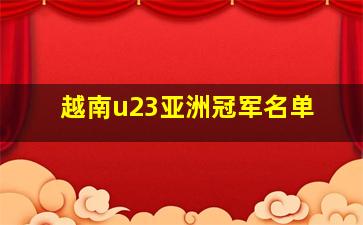 越南u23亚洲冠军名单