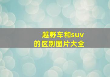 越野车和suv的区别图片大全