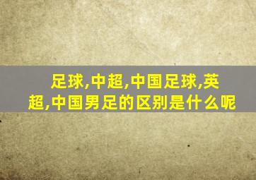 足球,中超,中国足球,英超,中国男足的区别是什么呢