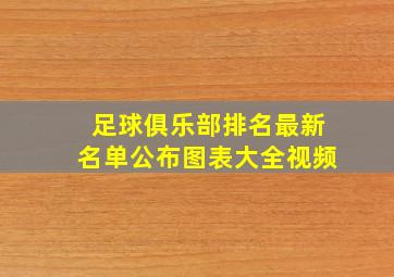 足球俱乐部排名最新名单公布图表大全视频