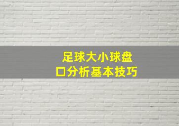 足球大小球盘口分析基本技巧