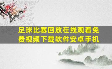 足球比赛回放在线观看免费视频下载软件安卓手机