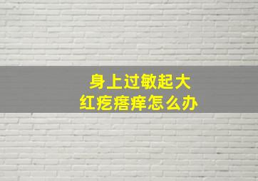 身上过敏起大红疙瘩痒怎么办