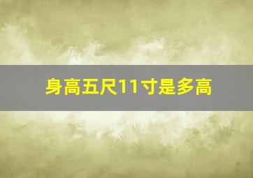 身高五尺11寸是多高