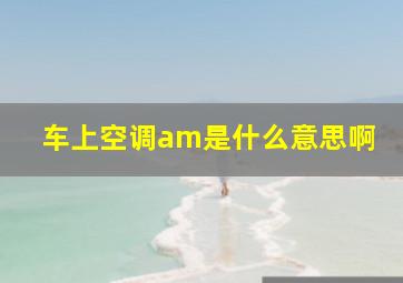 车上空调am是什么意思啊