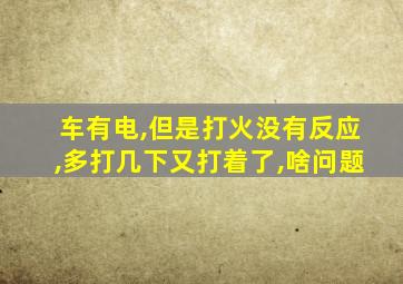 车有电,但是打火没有反应,多打几下又打着了,啥问题