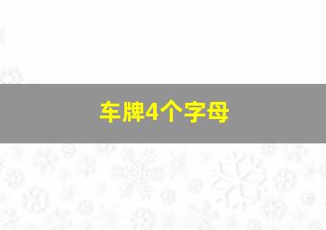 车牌4个字母