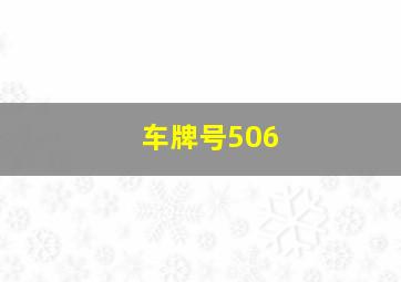 车牌号506