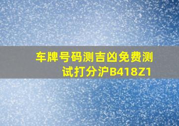 车牌号码测吉凶免费测试打分沪B418Z1