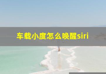 车载小度怎么唤醒siri