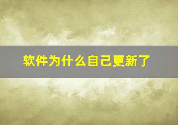 软件为什么自己更新了