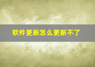 软件更新怎么更新不了