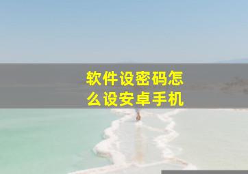 软件设密码怎么设安卓手机