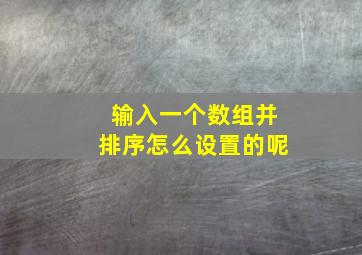 输入一个数组并排序怎么设置的呢