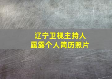 辽宁卫视主持人露露个人简历照片