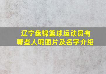 辽宁盘锦篮球运动员有哪些人呢图片及名字介绍