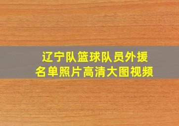 辽宁队篮球队员外援名单照片高清大图视频