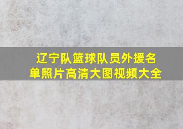 辽宁队篮球队员外援名单照片高清大图视频大全