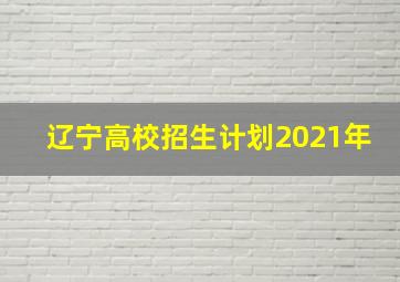 辽宁高校招生计划2021年