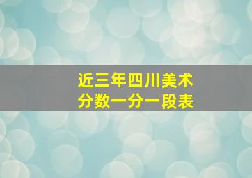 近三年四川美术分数一分一段表