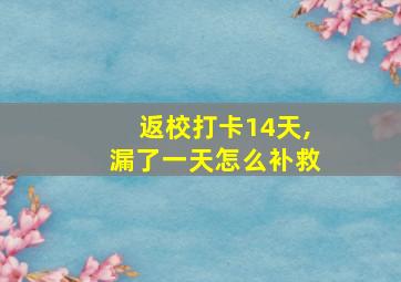 返校打卡14天,漏了一天怎么补救