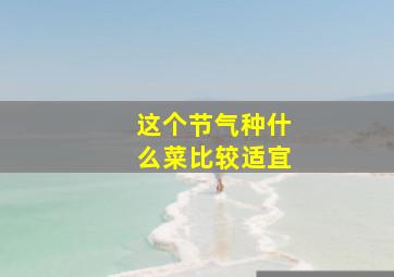 这个节气种什么菜比较适宜