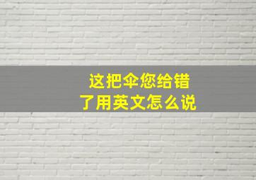 这把伞您给错了用英文怎么说