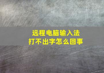 远程电脑输入法打不出字怎么回事