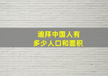 迪拜中国人有多少人口和面积