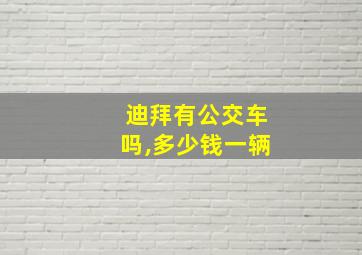 迪拜有公交车吗,多少钱一辆