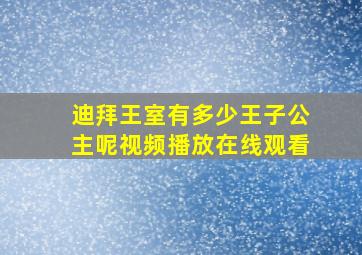 迪拜王室有多少王子公主呢视频播放在线观看