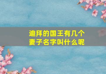 迪拜的国王有几个妻子名字叫什么呢