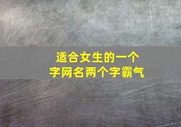 适合女生的一个字网名两个字霸气