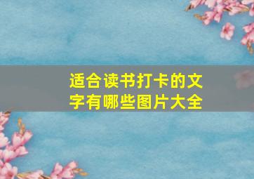 适合读书打卡的文字有哪些图片大全