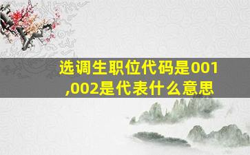 选调生职位代码是001,002是代表什么意思