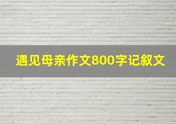 遇见母亲作文800字记叙文